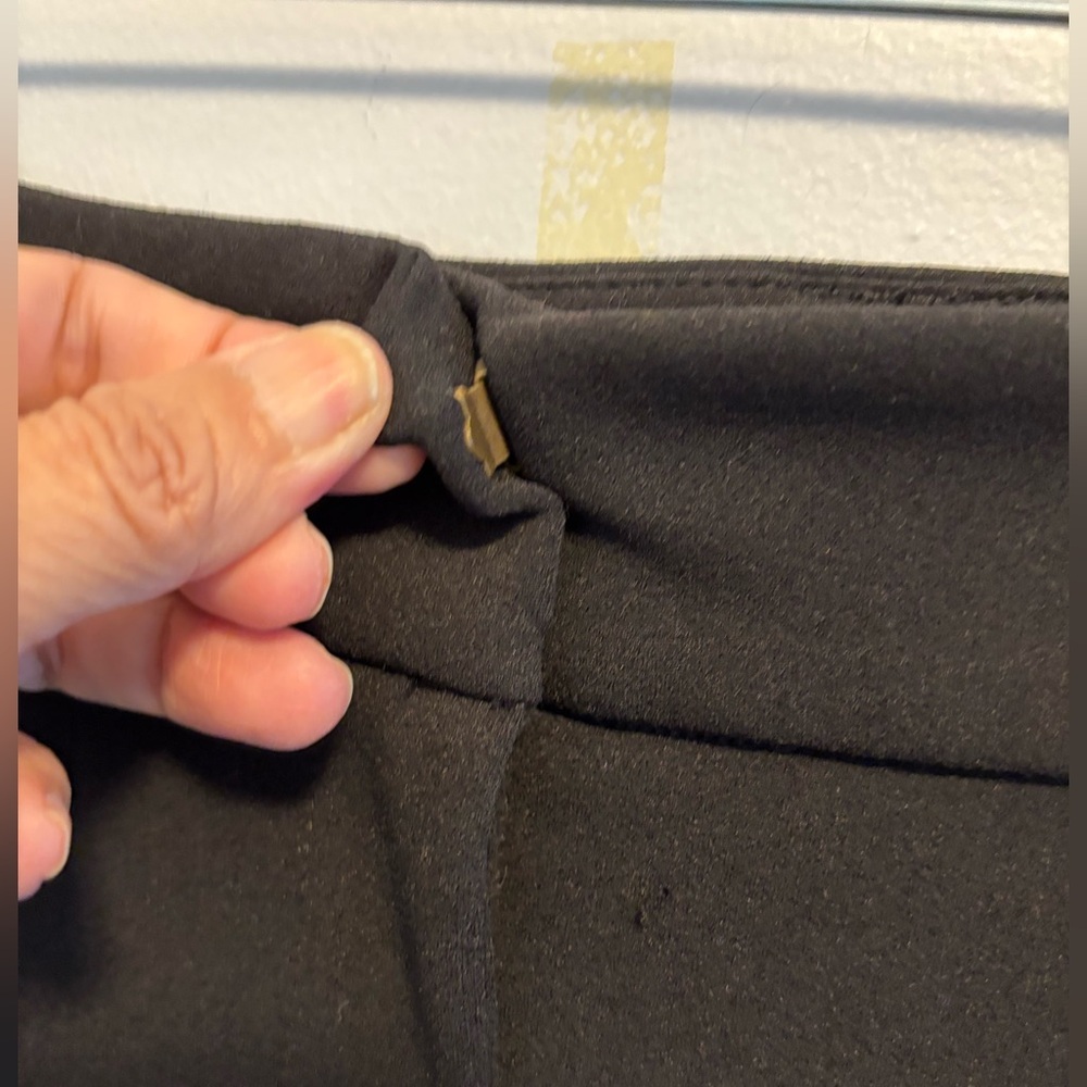 Anne Klein WOMENS Dress Pants Stretch Black  Straight Leg  SIZE 14 Gold Logo Bar - Picture 5 of 14